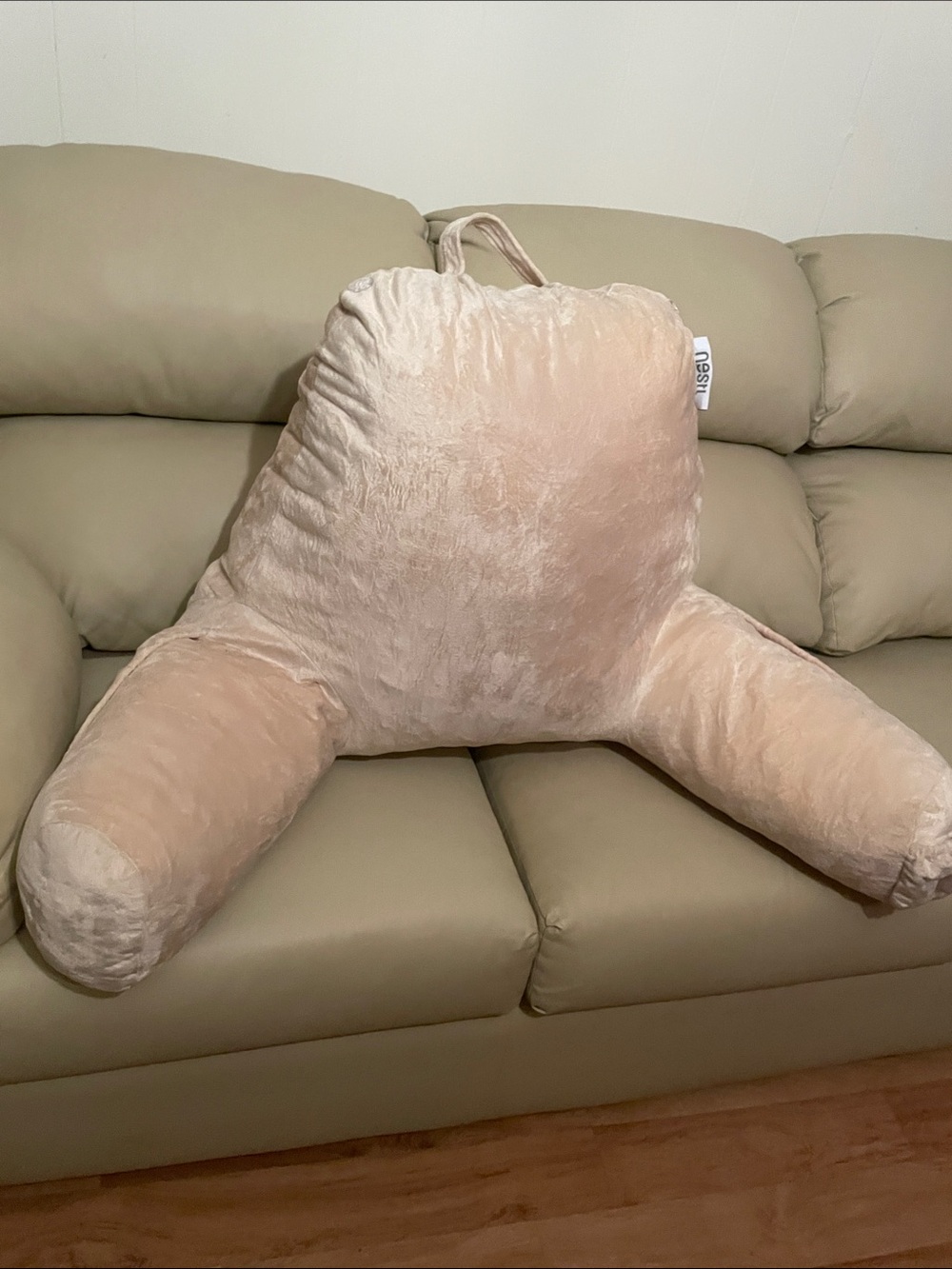 NESTL Cream Beige Memory Foam Reading Pillow with Pockets